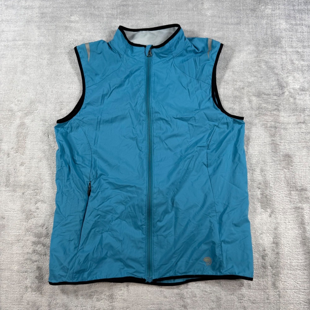 Mountain Hardwear Vest Womens Small Blue Full Zip Reflective Lightweight Running